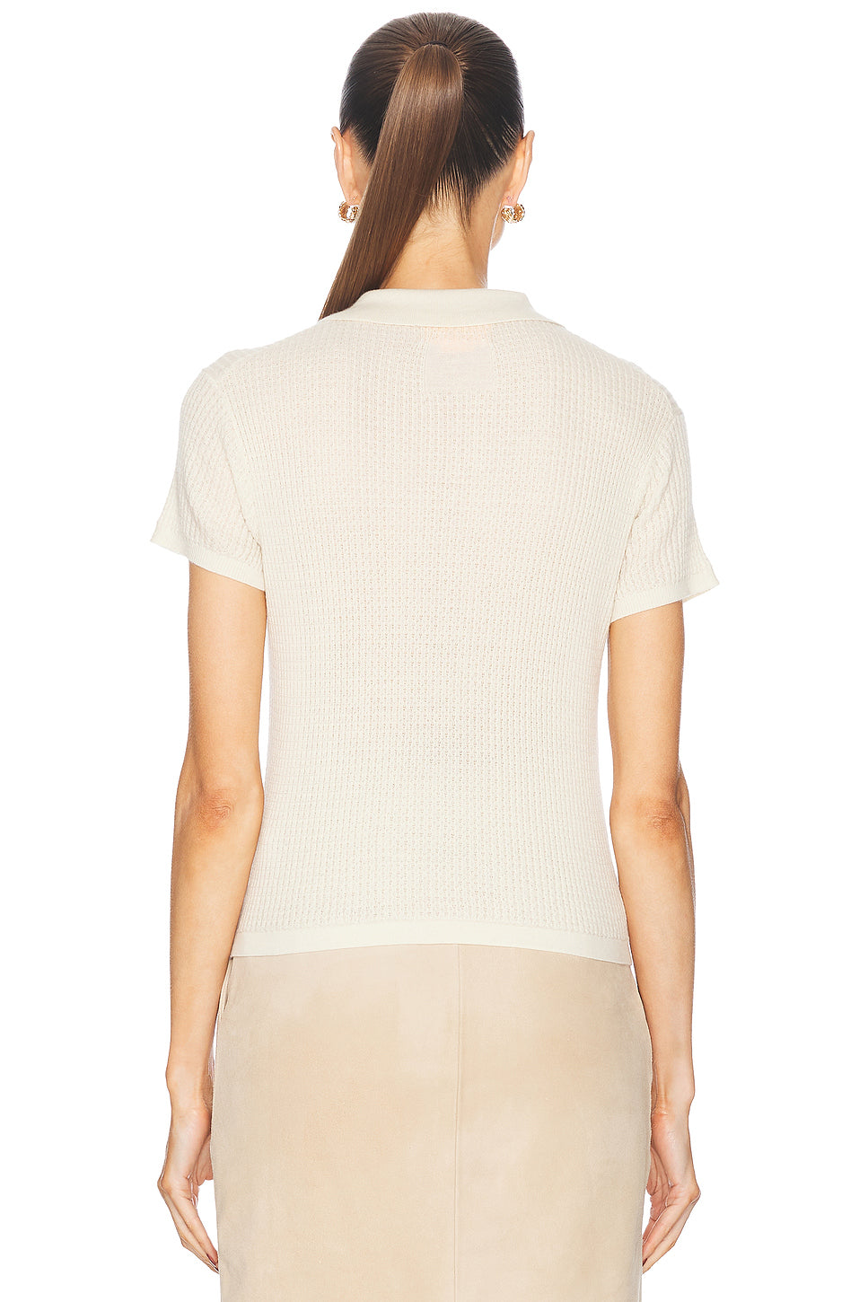 Shrunken Cashmere Polo Top