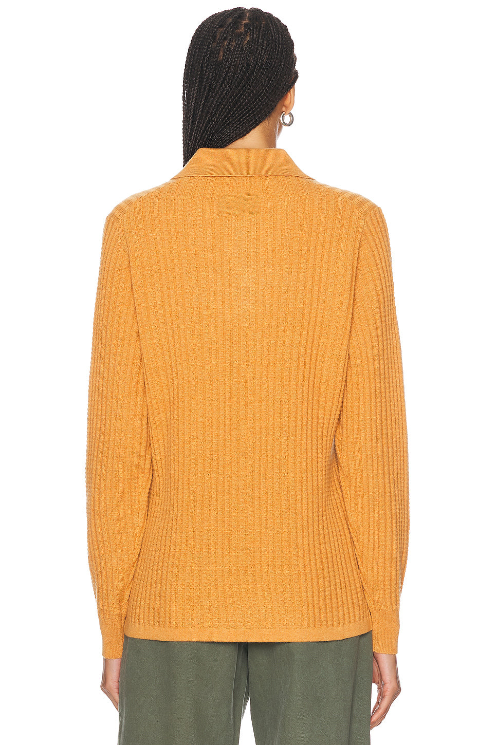 Theo Waffle Polo Cashmere Top