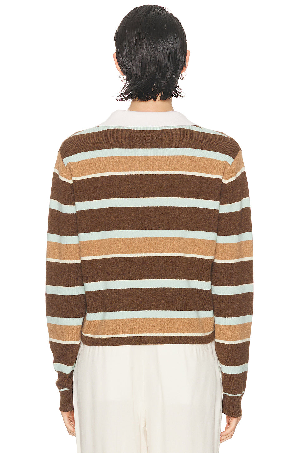 Cropped Stripe Rugby Polo Top