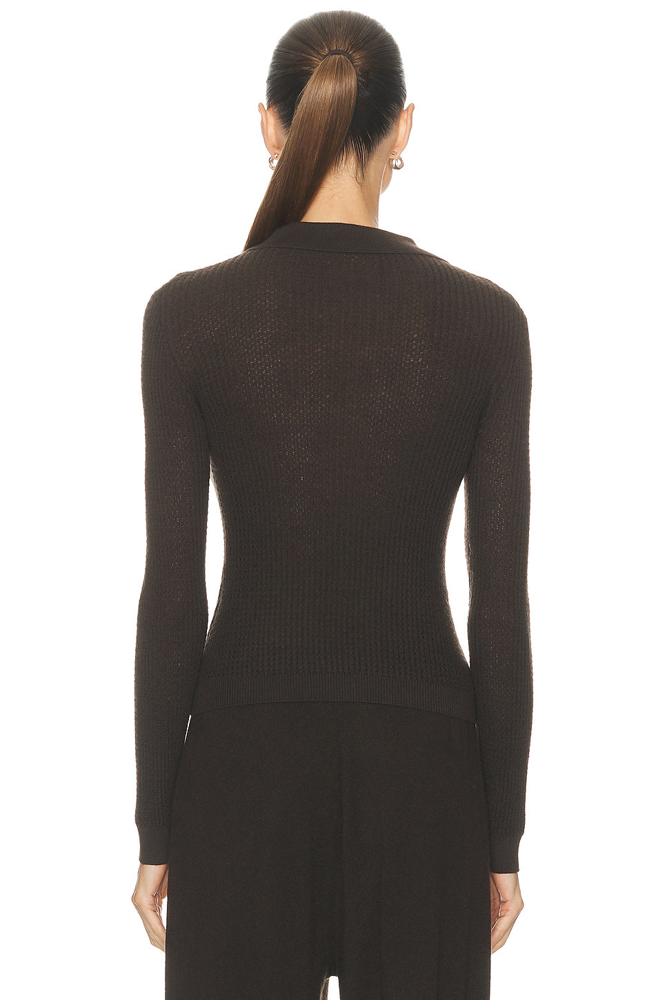 Long Sleeve Shrunken Polo Top