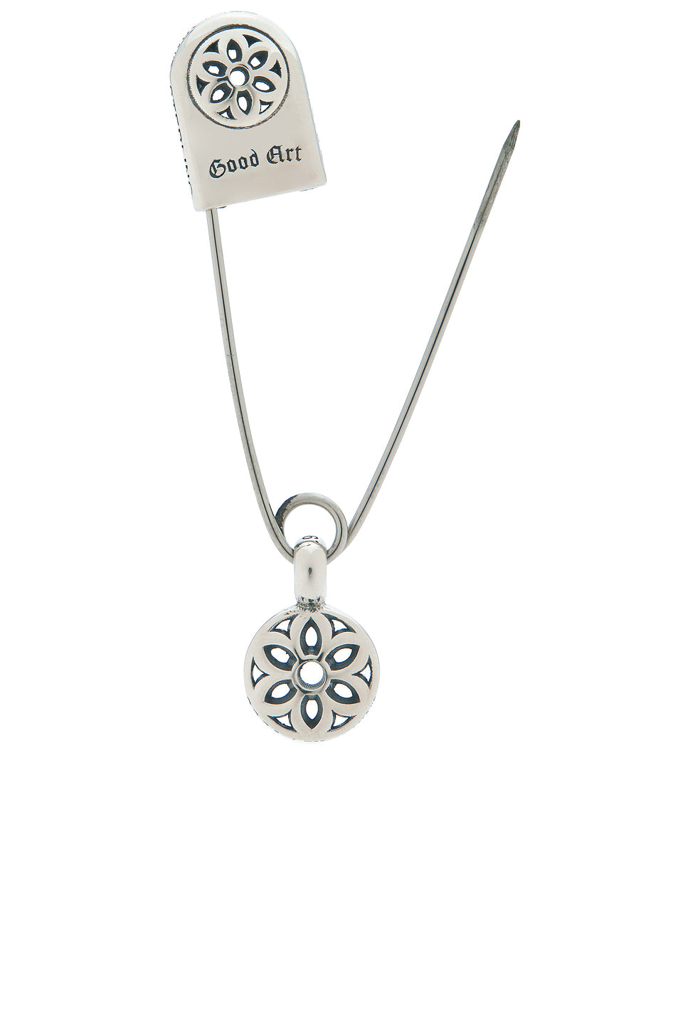 Safety Pin with Rosette Charm