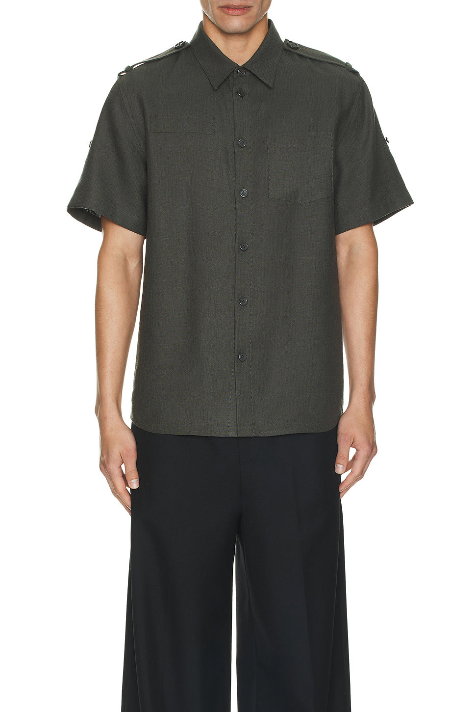 Epaulette Short Sleeve Shirt