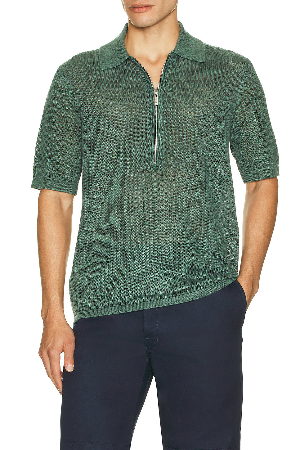 Short Sleeve Zip Polo