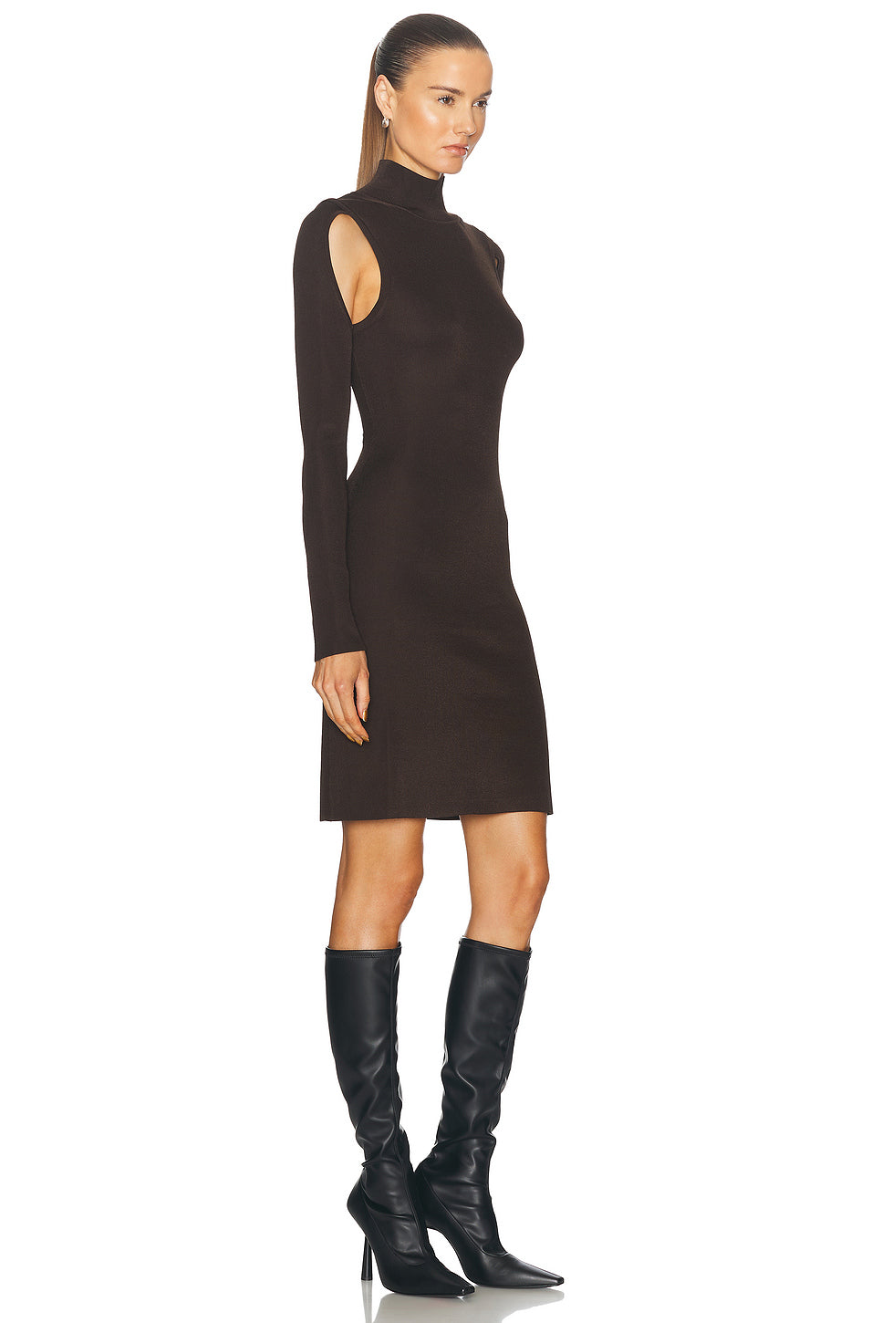 Cut Out Turtleneck Dress