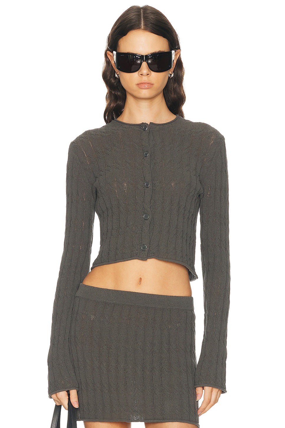 Cable Crop Cardigan