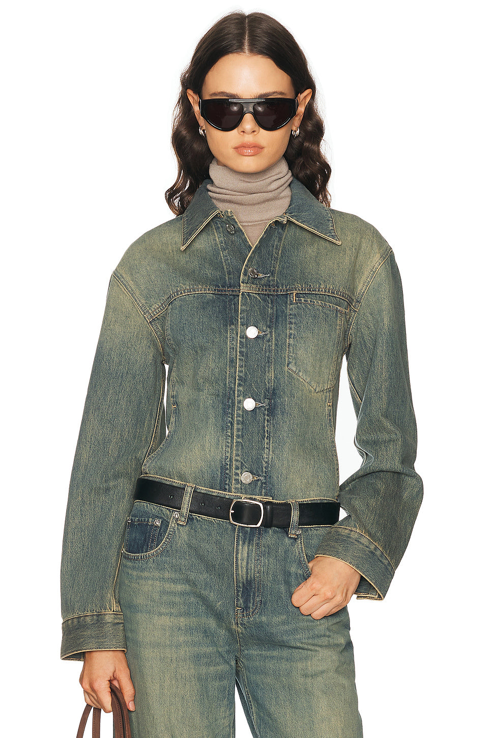 Crop Tucker Denim Jacket