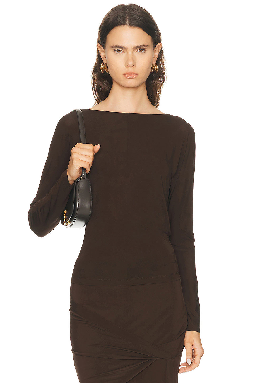 Cowl Back Long Sleeve Top