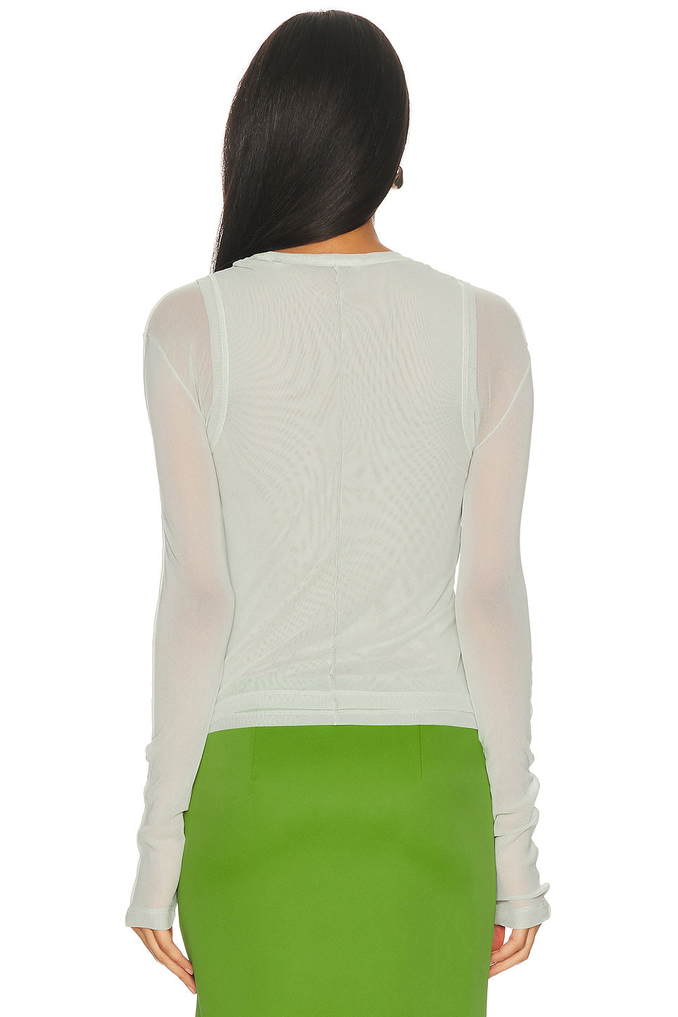 Mesh Layered Long Sleeve Top