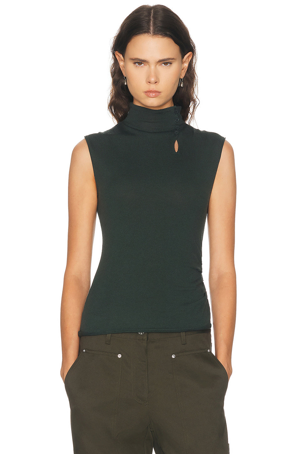 Button Sleeveless Top