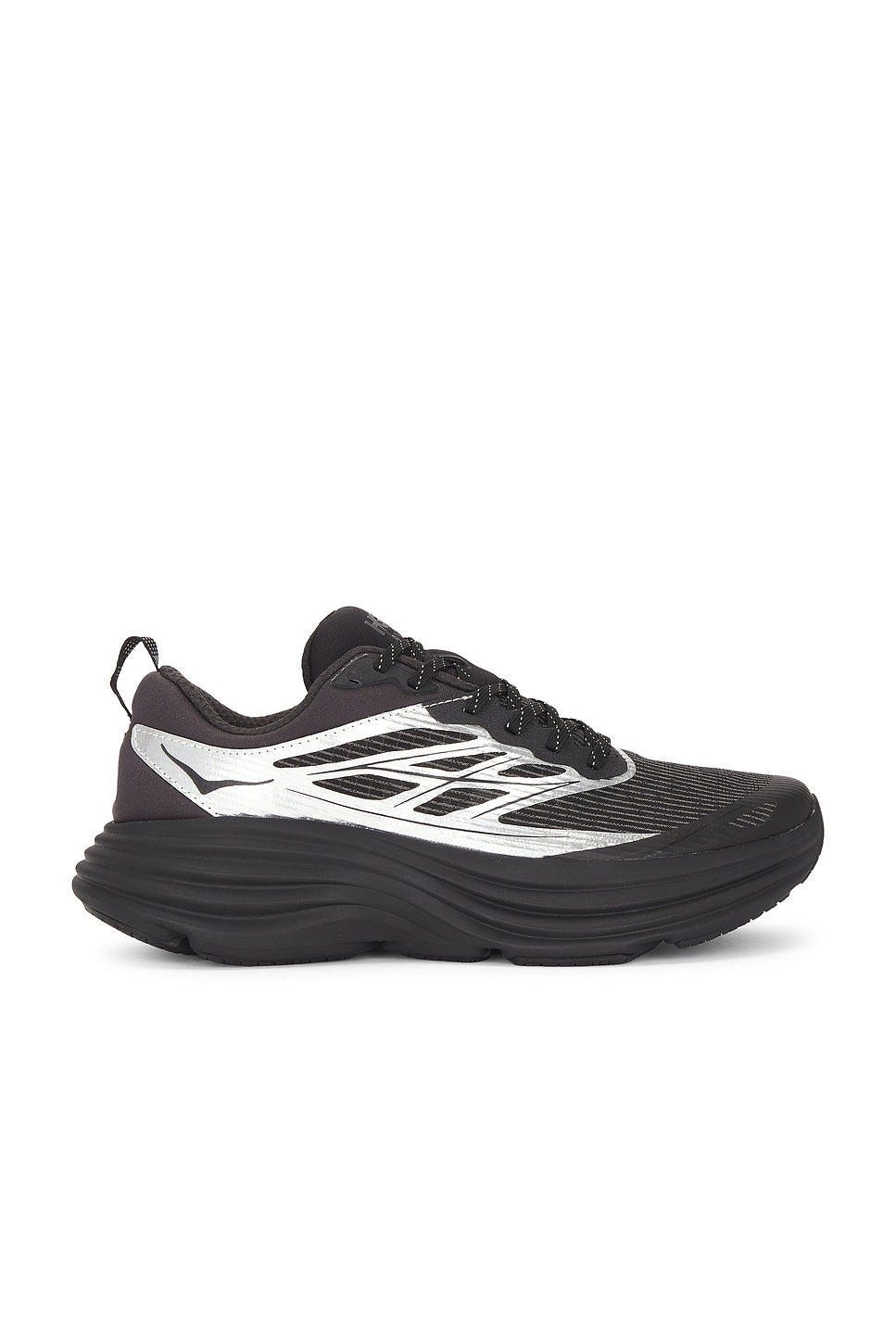 U Bondi 8 Caged Sneaker in Black & Metallic Silver