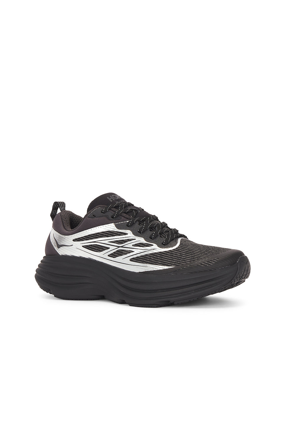 U Bondi 8 Caged Sneaker in Black & Metallic Silver