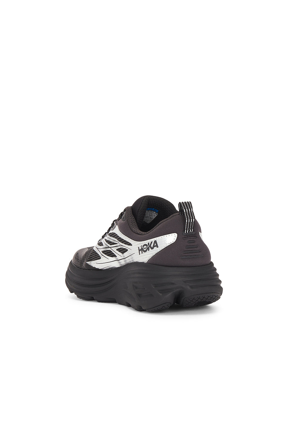 U Bondi 8 Caged Sneaker in Black & Metallic Silver