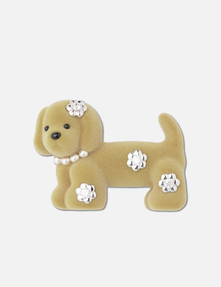 Flower Decorated Puppy Hair Pin