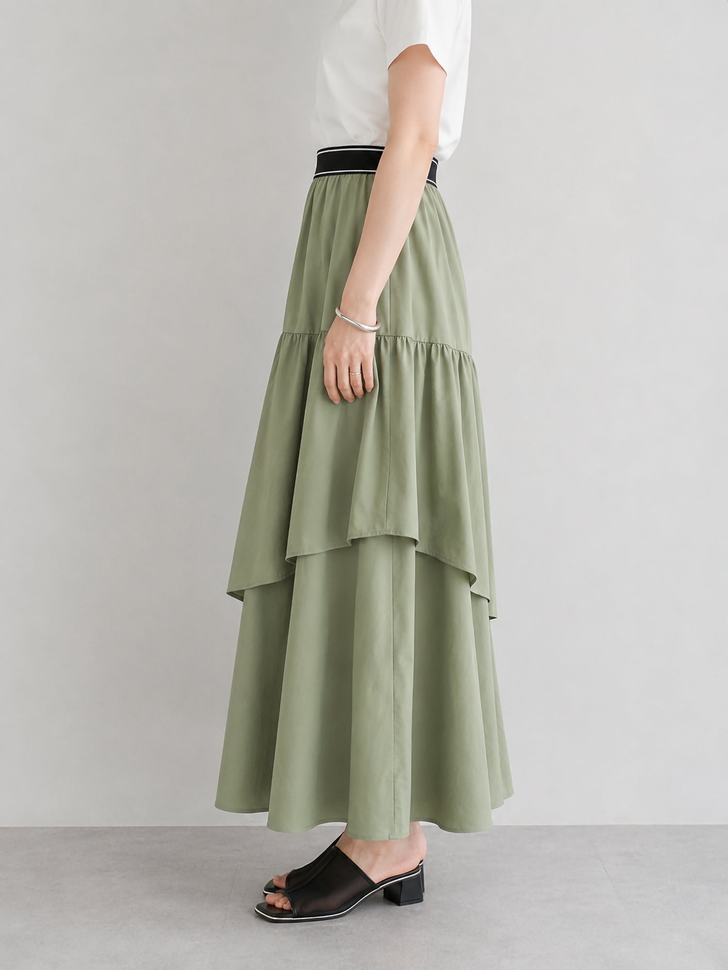 Hanae Waistline Frill Tiered Skirt