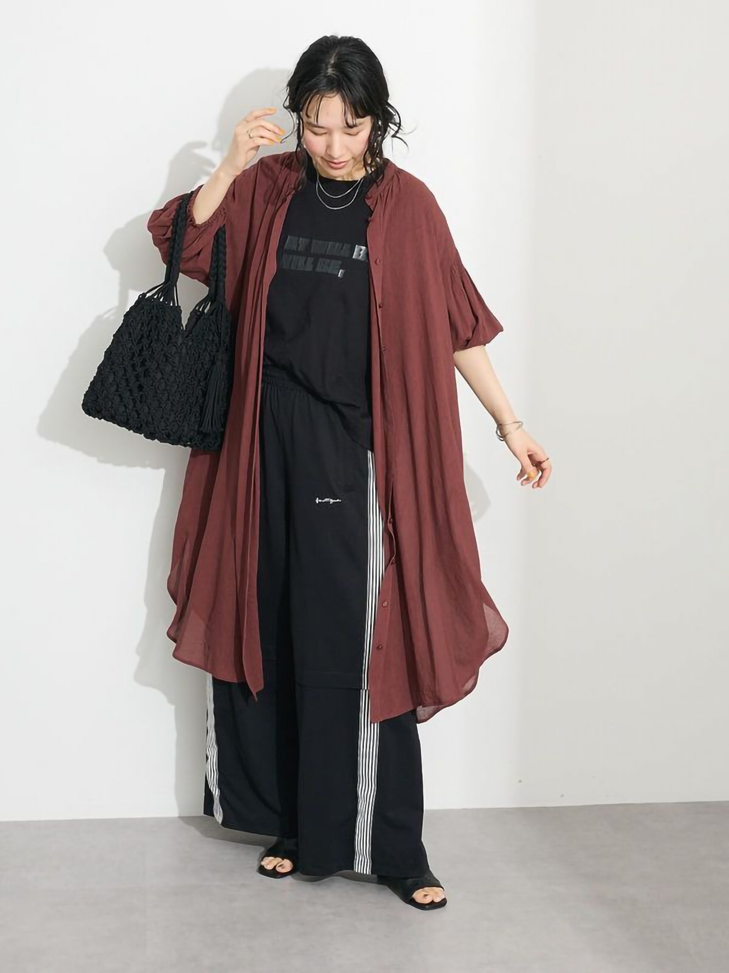 Harune Vintage Voile Sleeve Shirred Dress