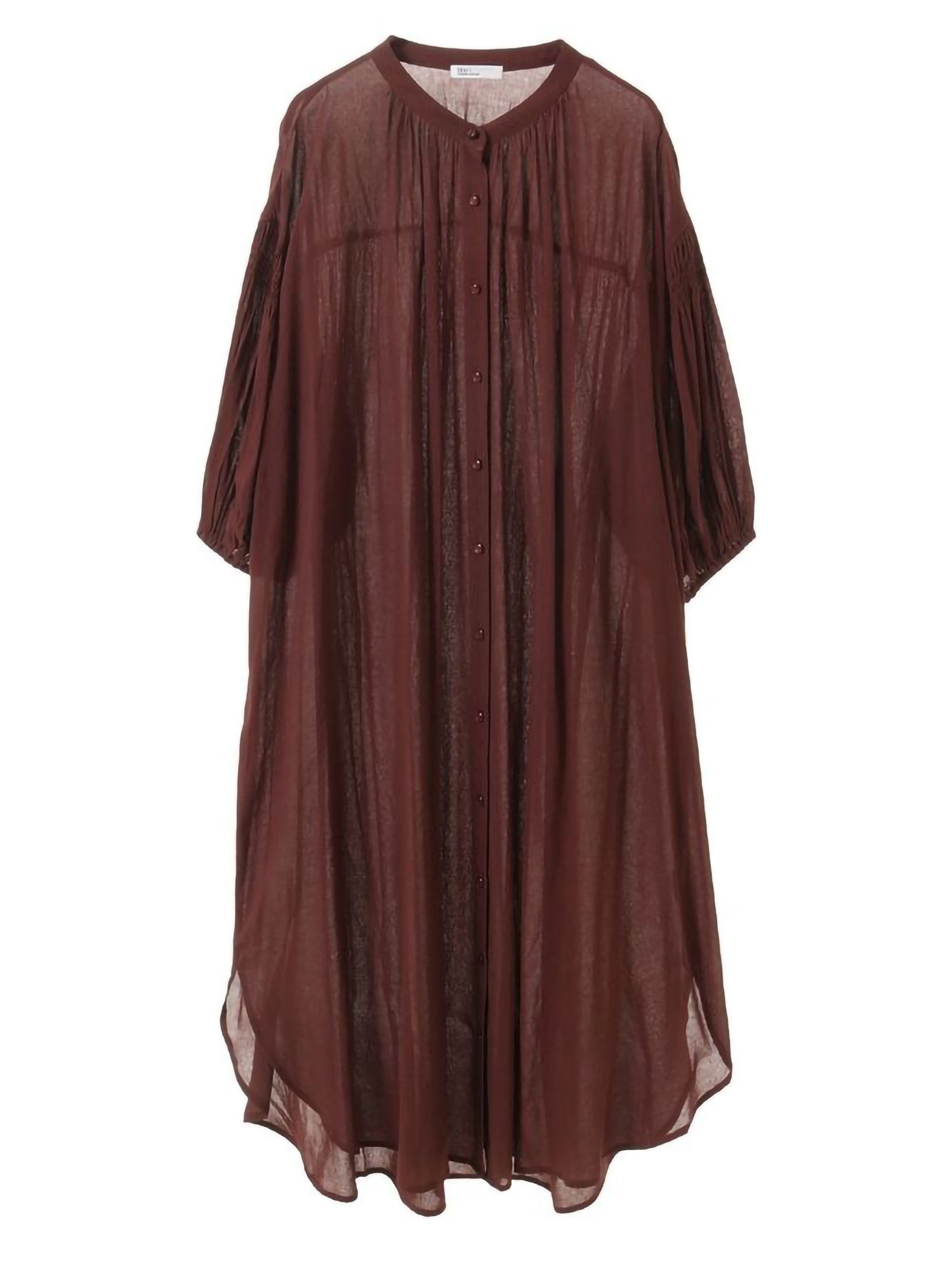 Harune Vintage Voile Sleeve Shirred Dress