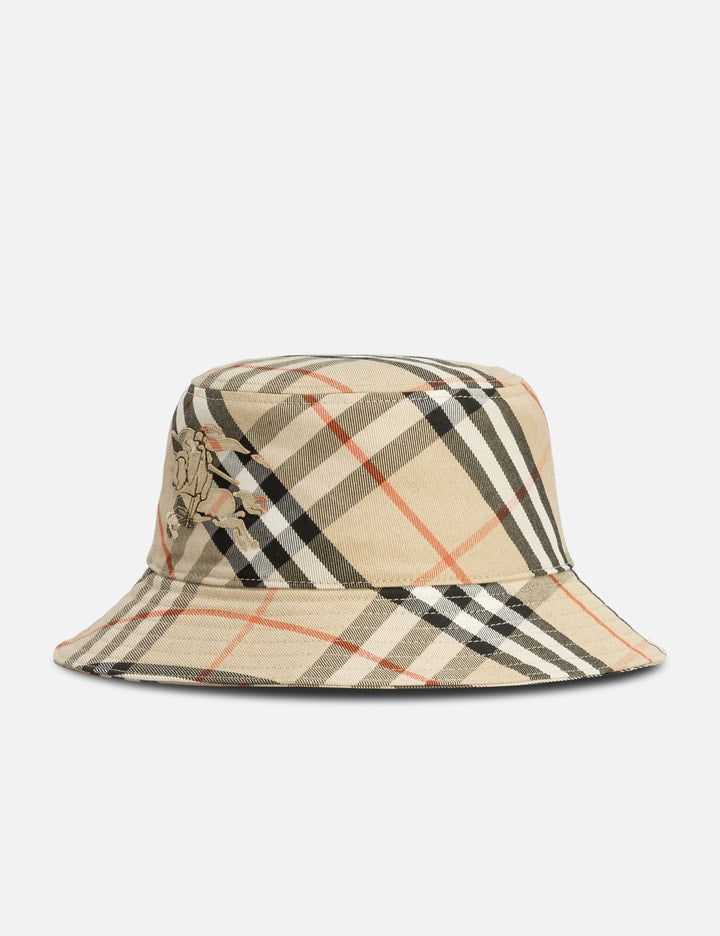 Check Cotton Blend Bucket Hat