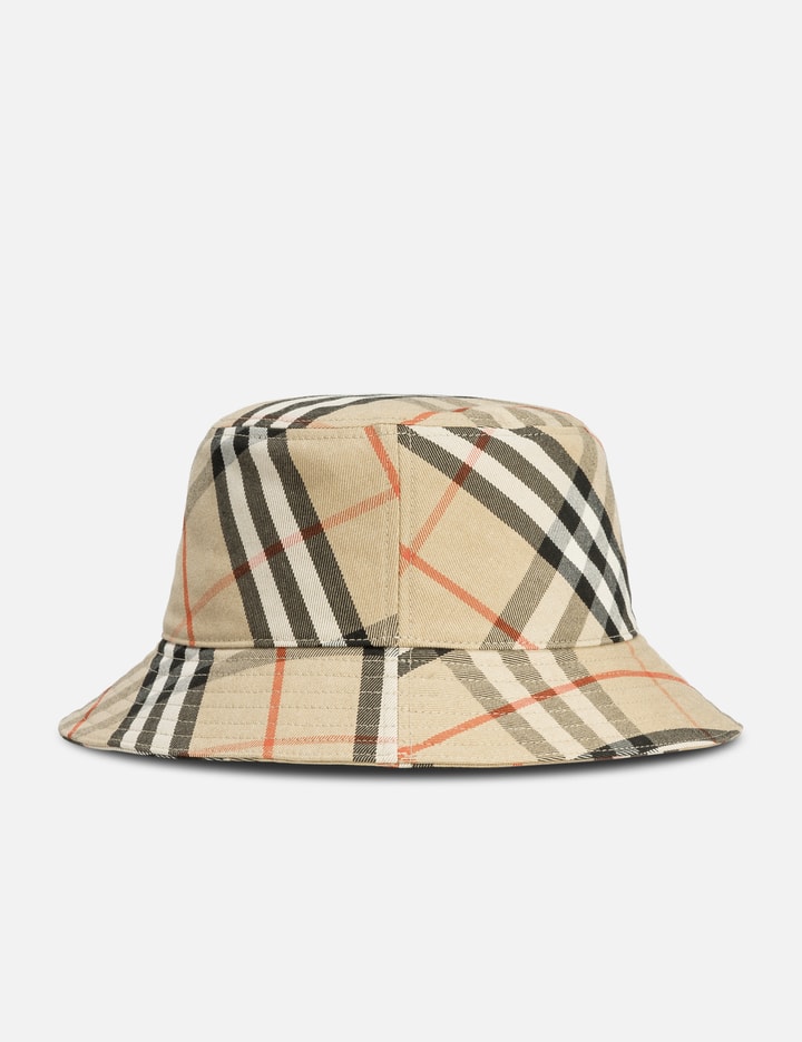 Check Cotton Blend Bucket Hat