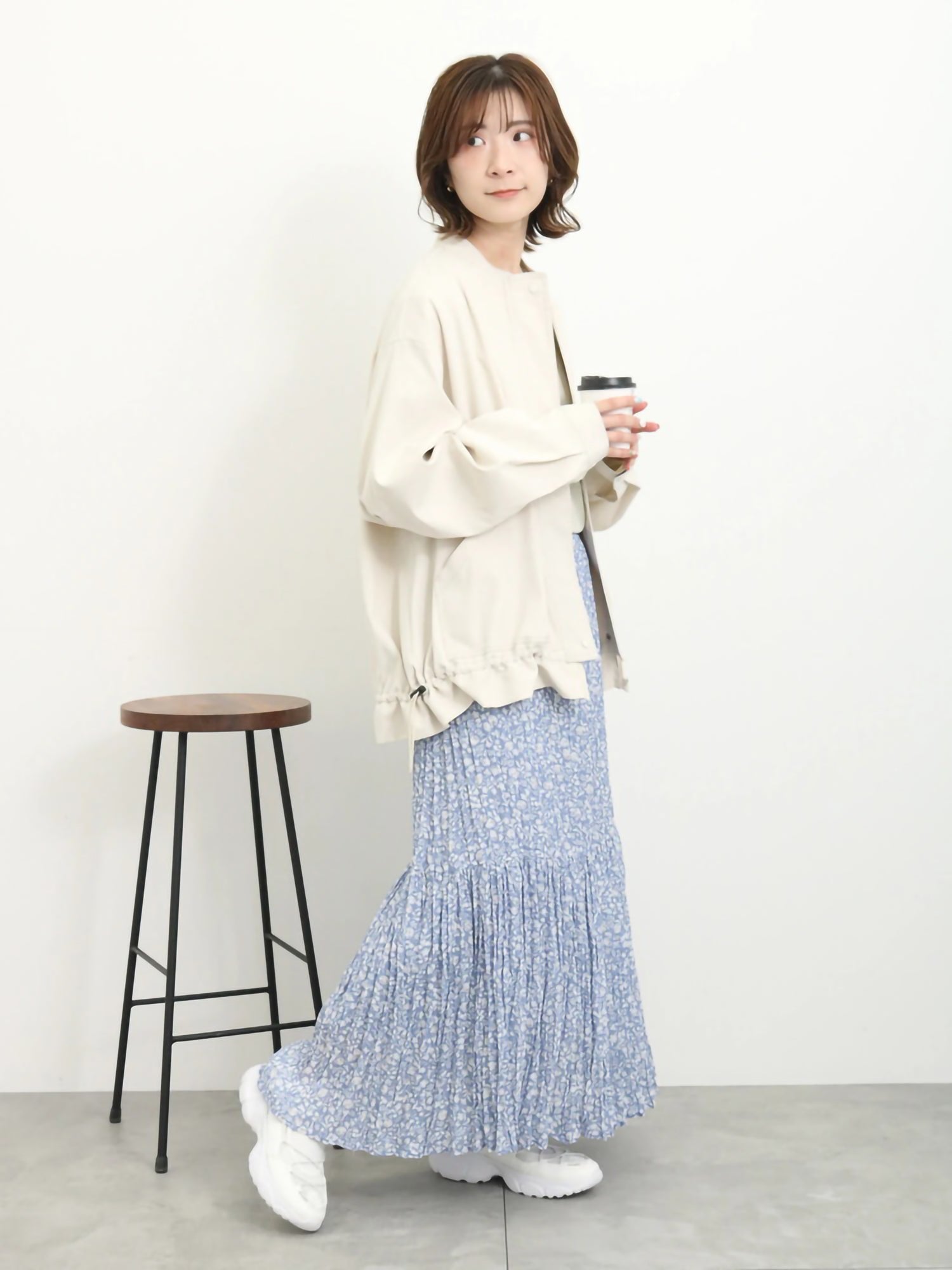 Hatsune Floral Pleated Skirt