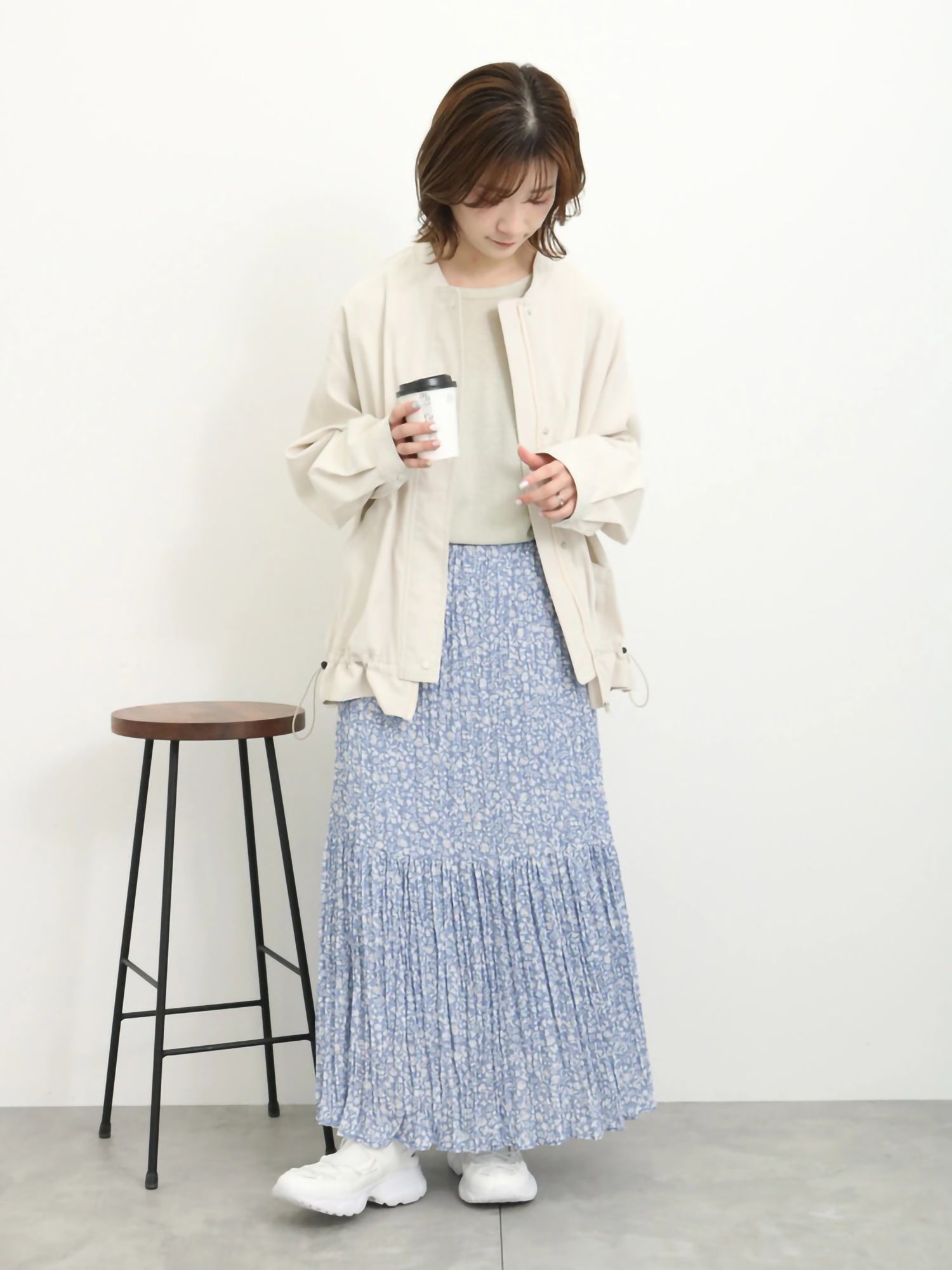 Hatsune Floral Pleated Skirt