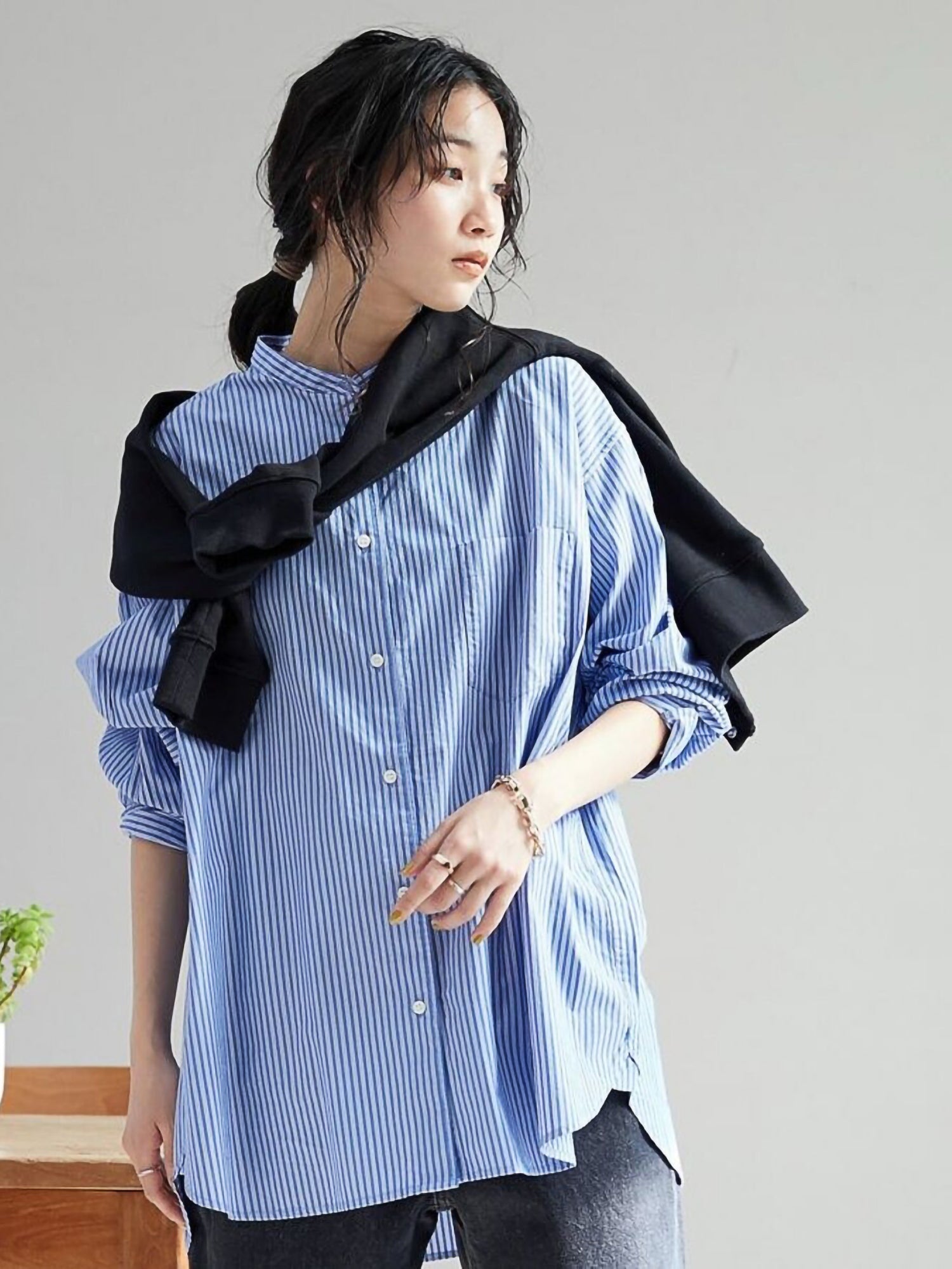 Hayato Band Collar Shirt