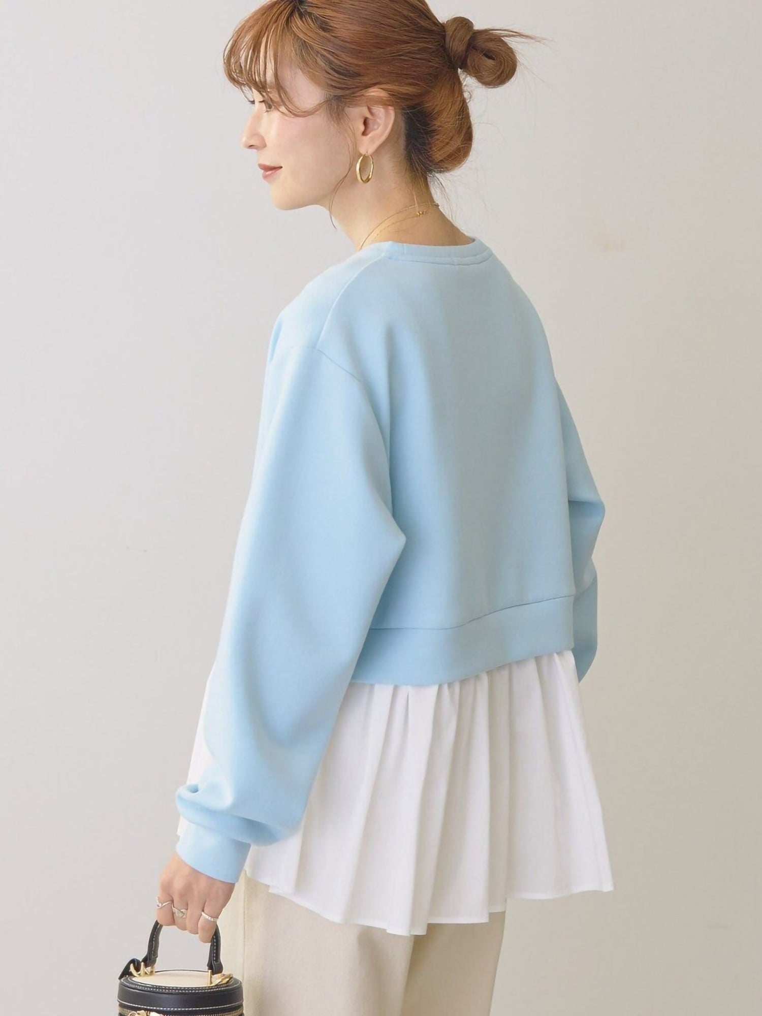 Hideki Mixed-Material Tiered Pullover