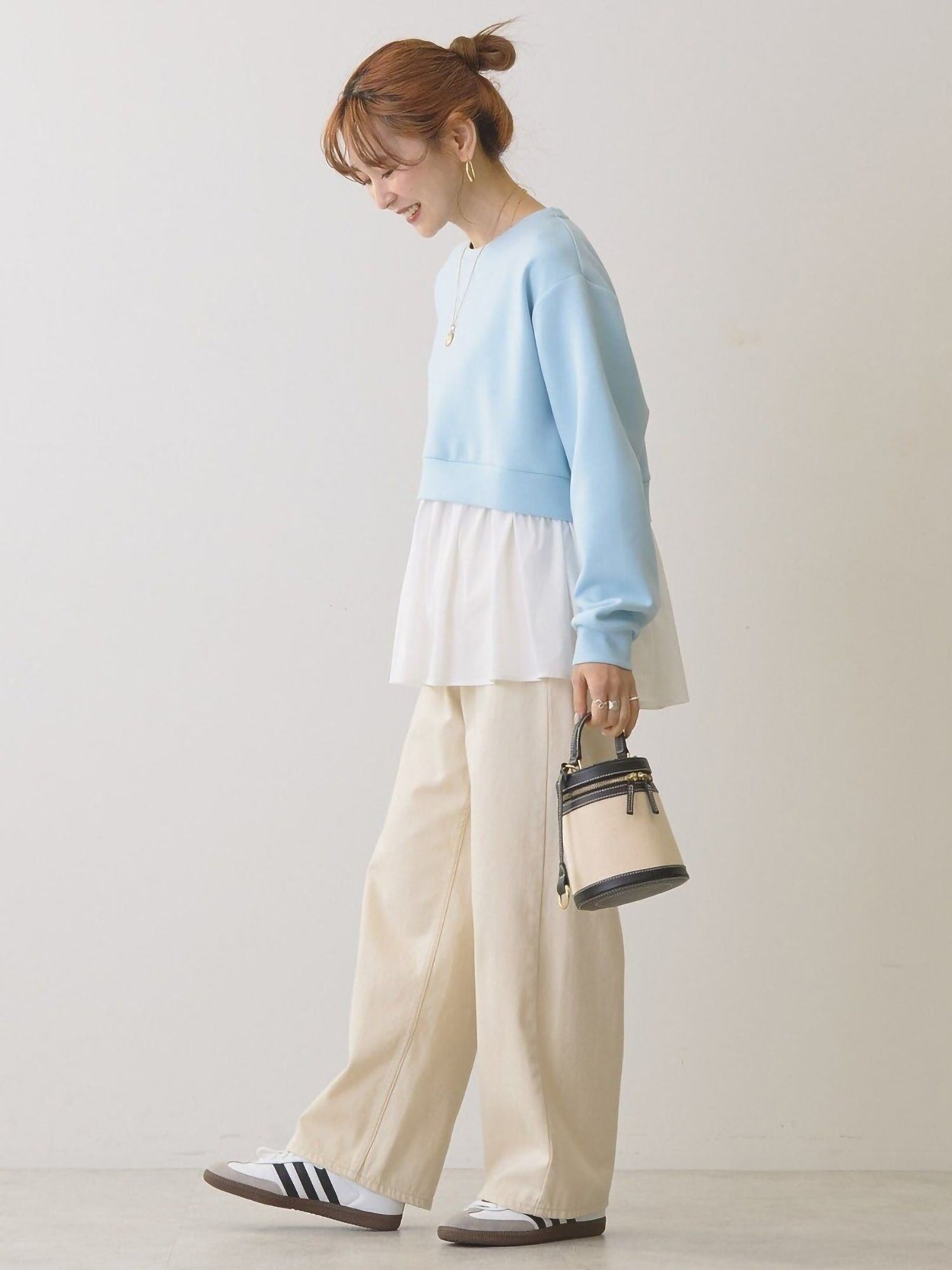 Hideki Mixed-Material Tiered Pullover