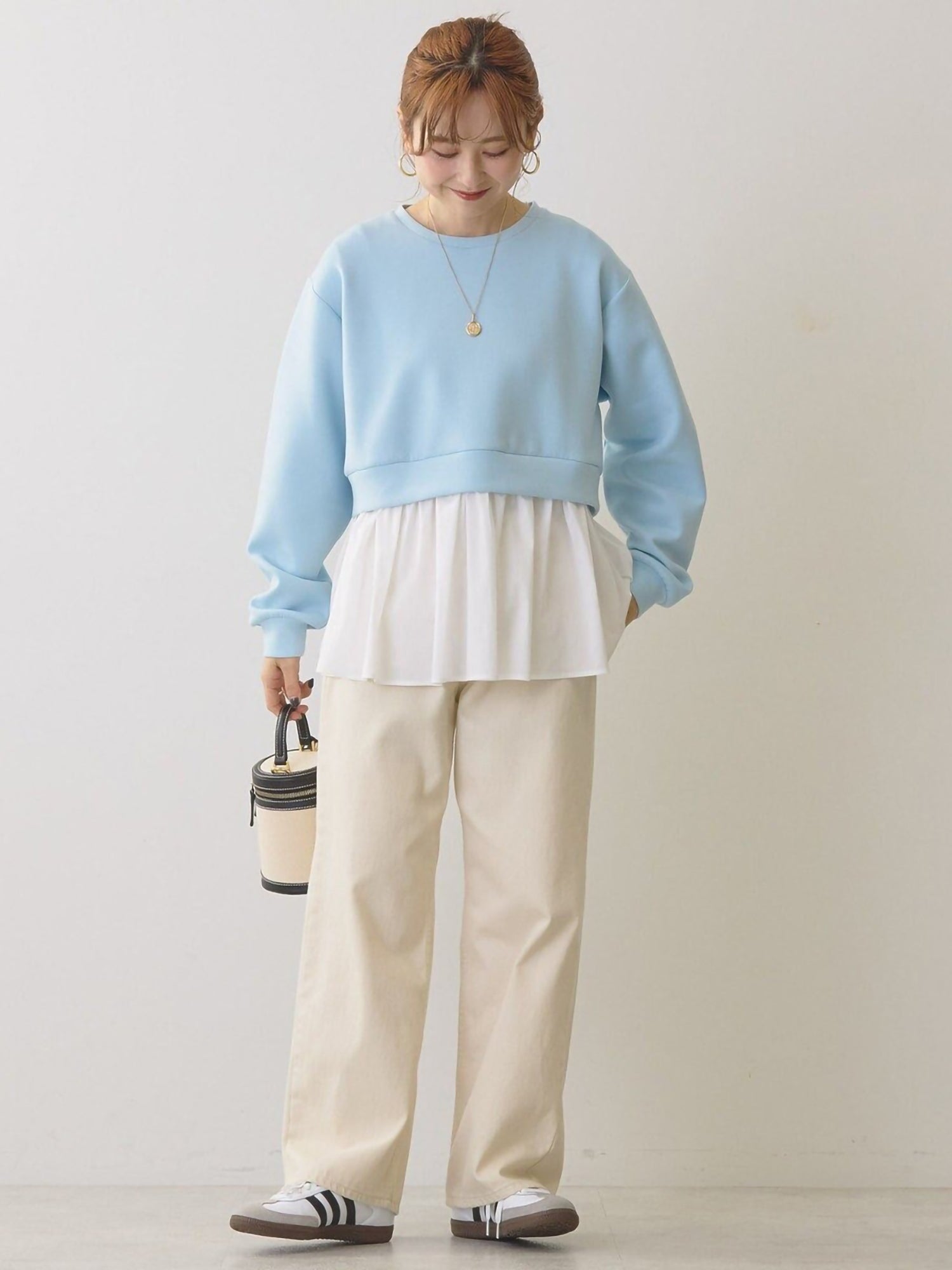 Hideki Mixed-Material Tiered Pullover