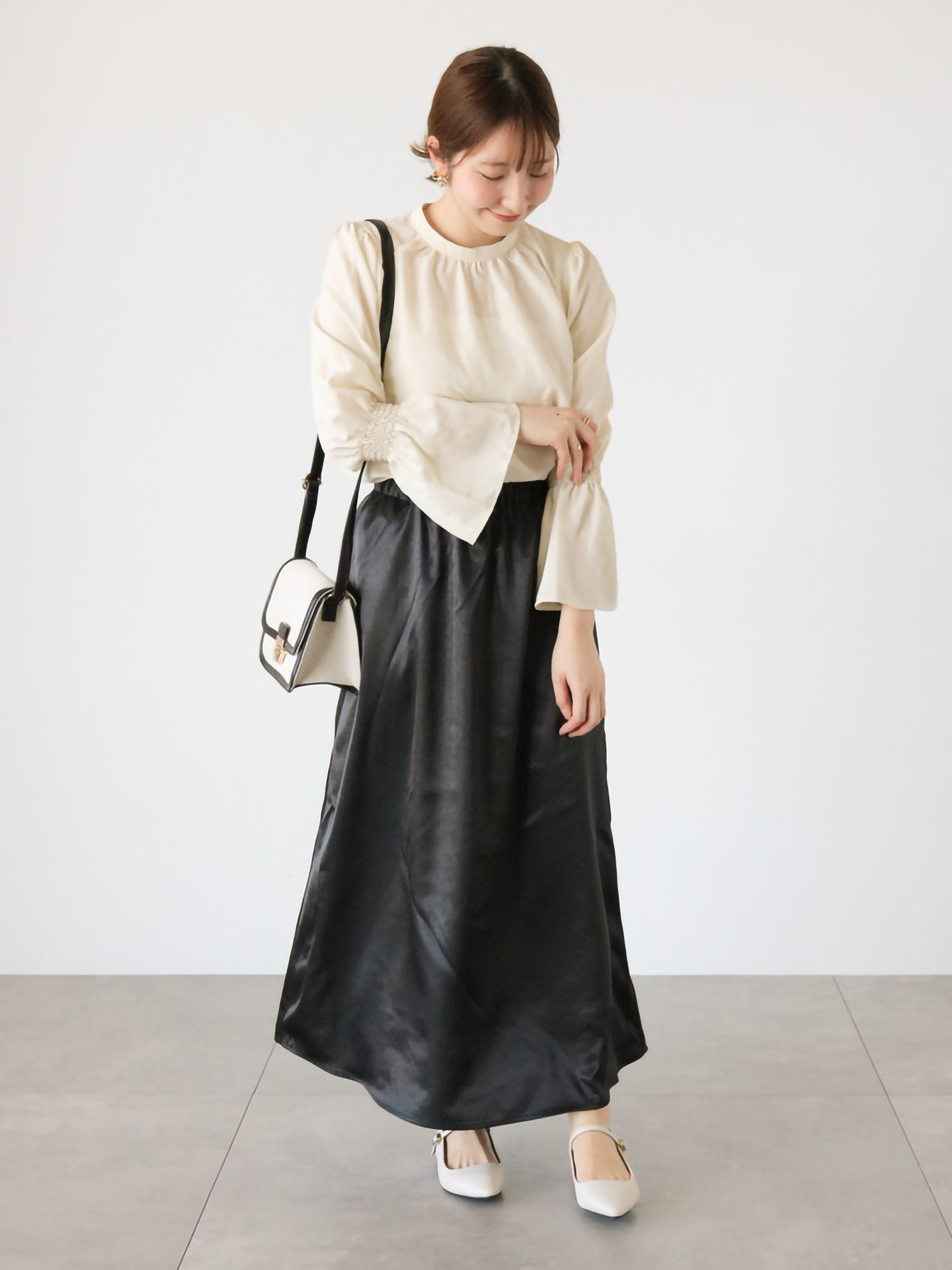 Hideko Satin Flared Skirt