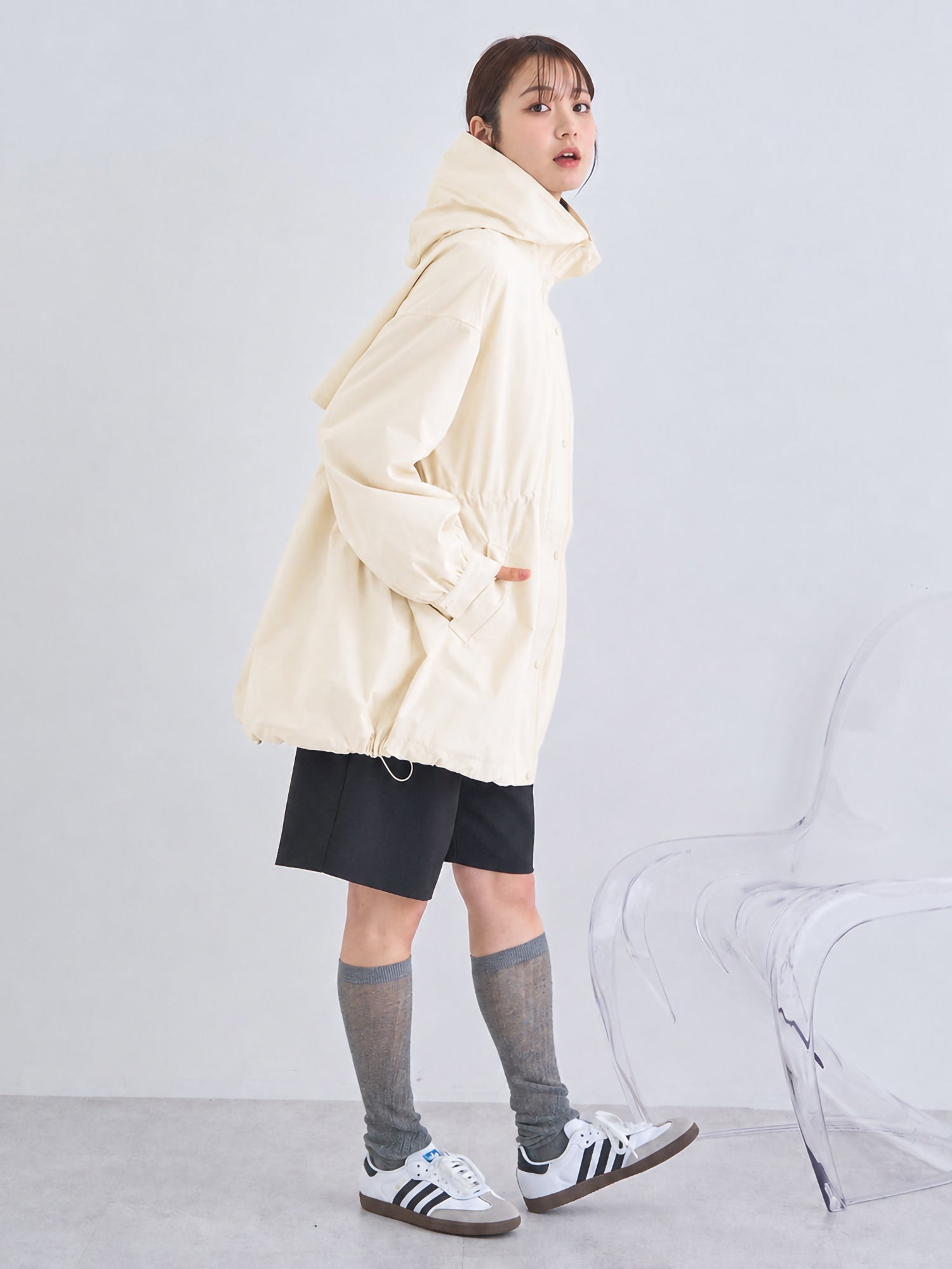 Himo Drawstring Mid-Length Hoodie