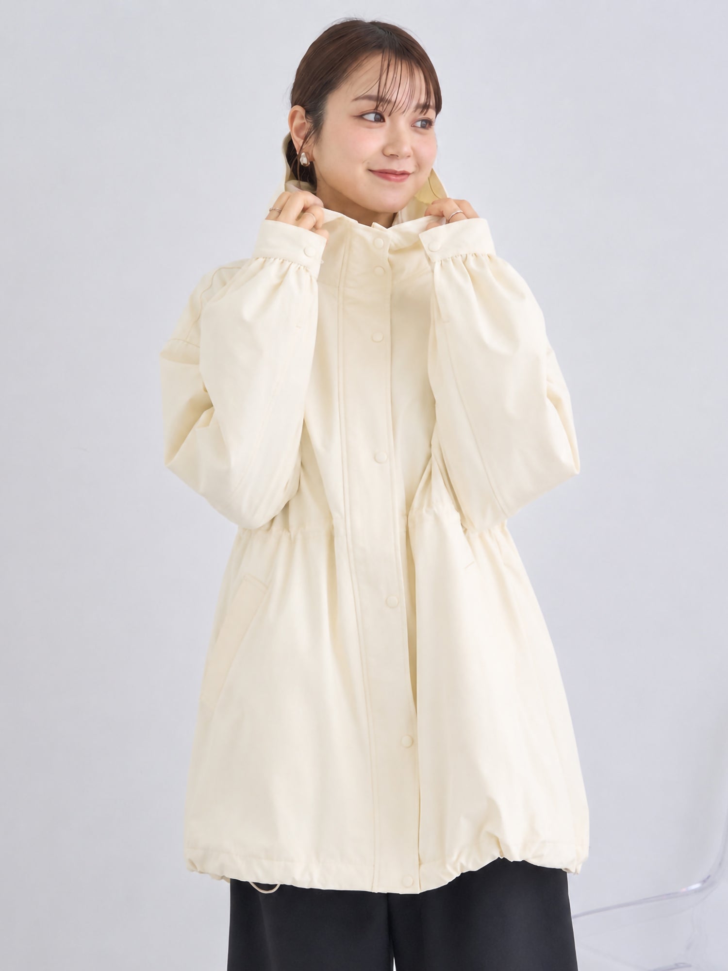 Himo Drawstring Mid-Length Hoodie