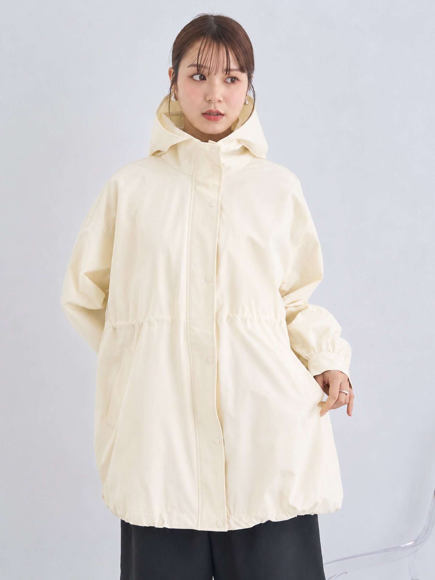 Himo Drawstring Mid-Length Hoodie
