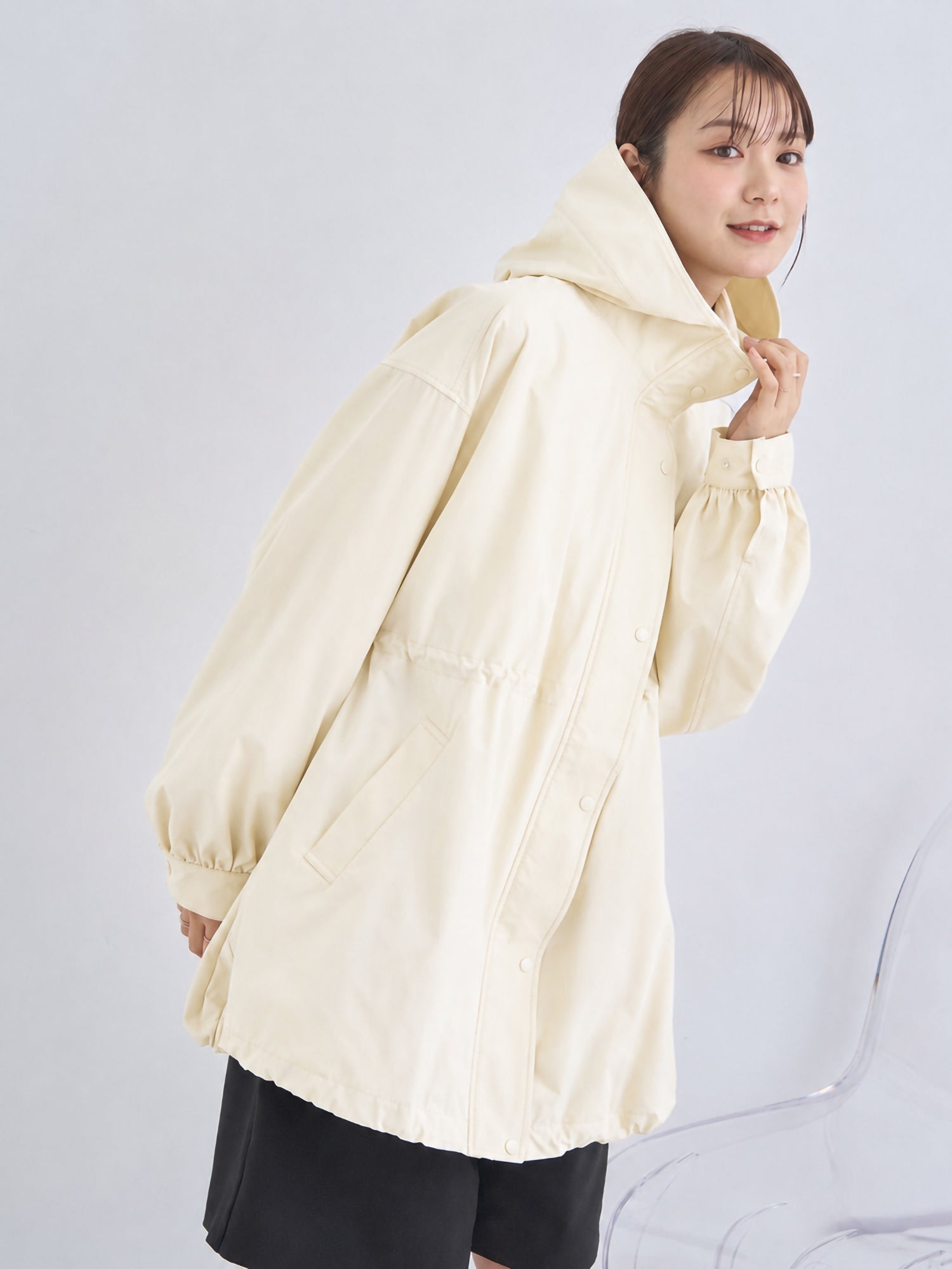Himo Drawstring Mid-Length Hoodie