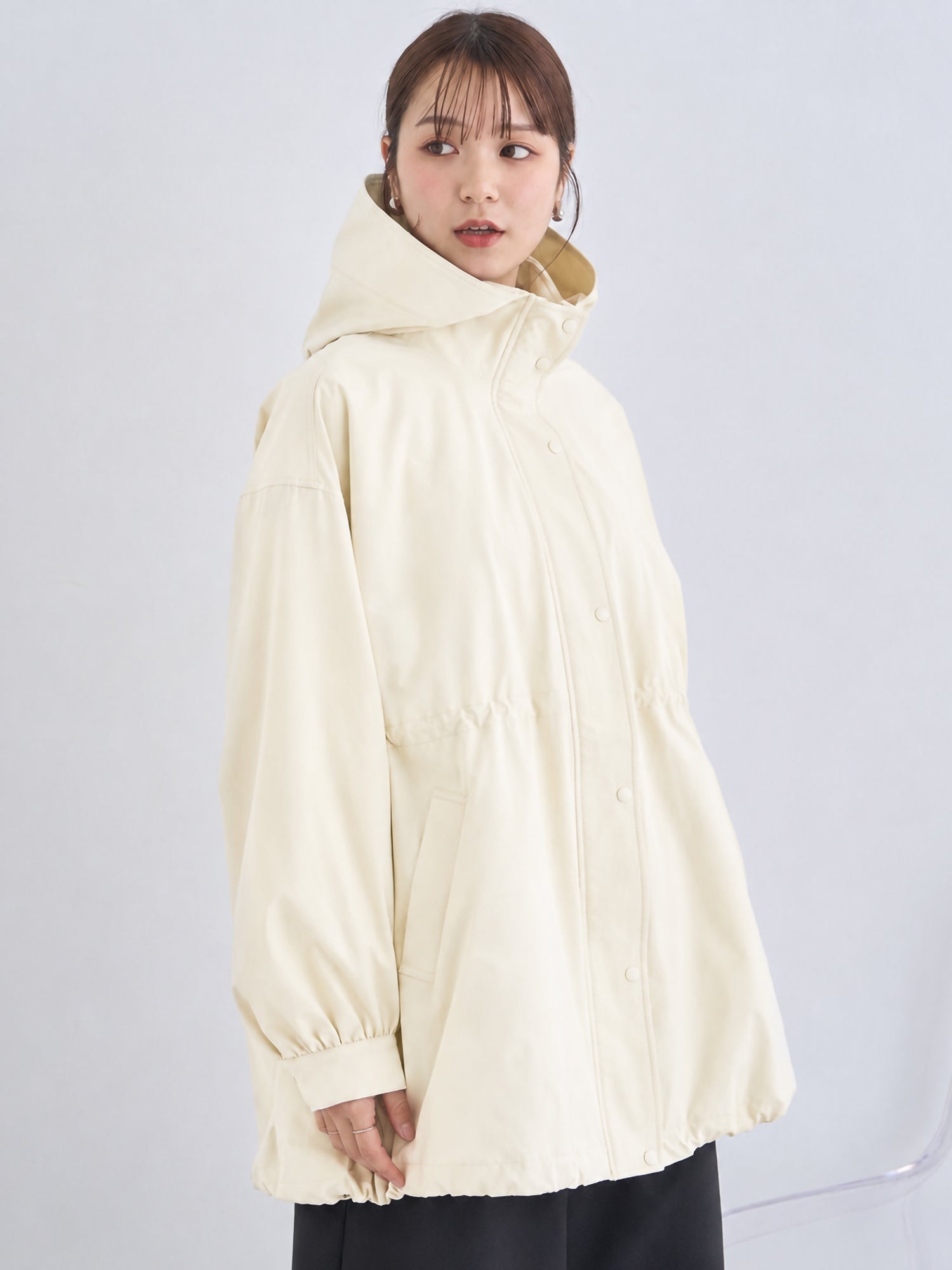 Himo Drawstring Mid-Length Hoodie