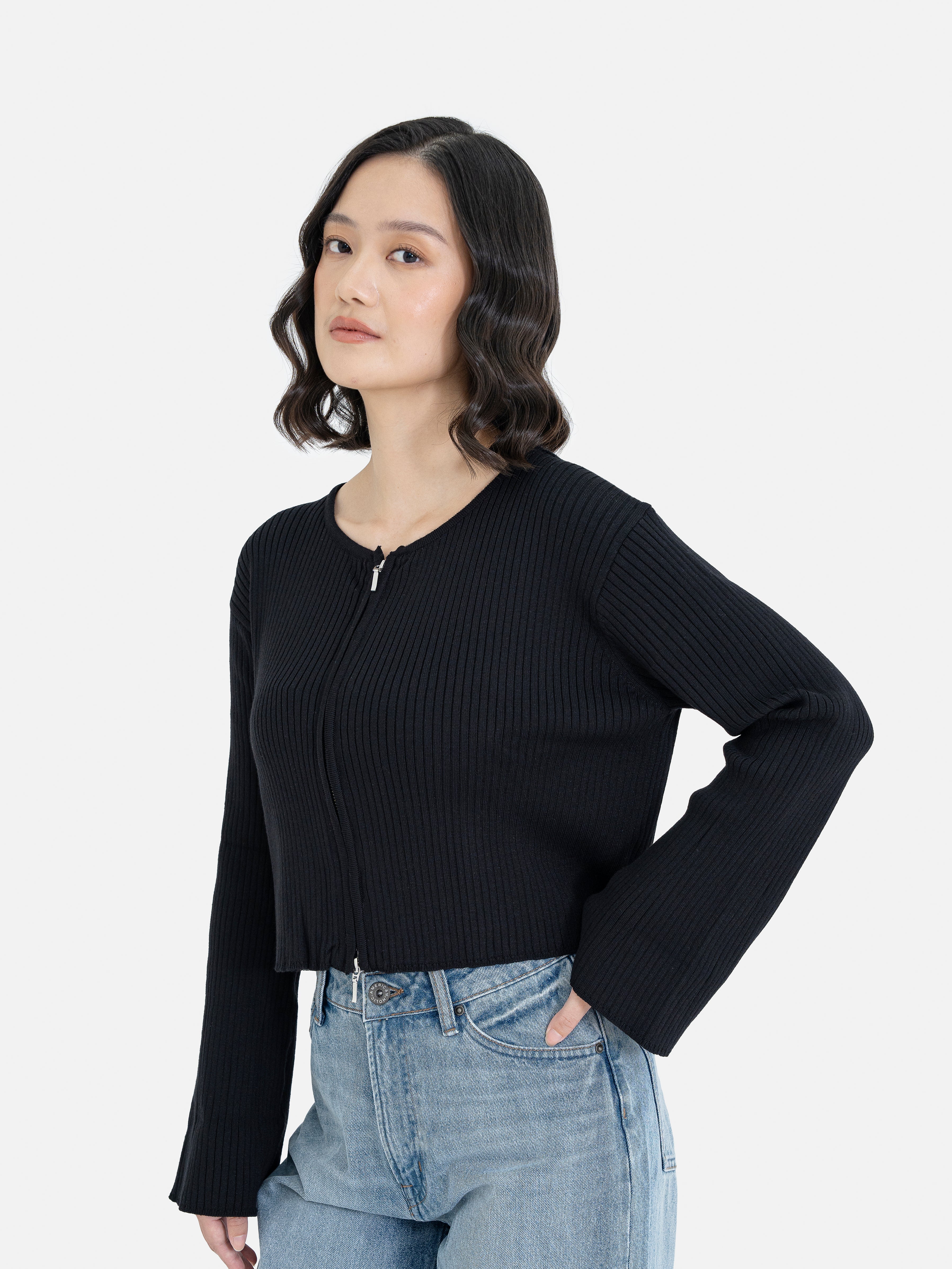 Honoka Double Zip Knit Cardigan