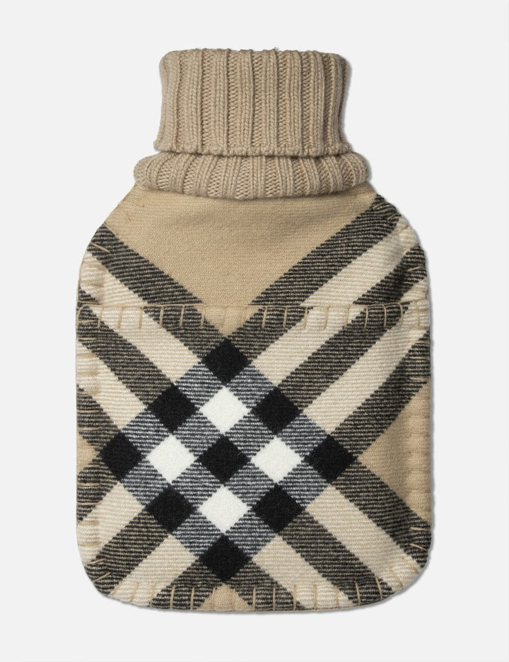 Check Cashmere Wool Hot Water Bottle