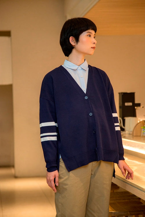 Kazesumi Sleeve Line Knit Cardigan