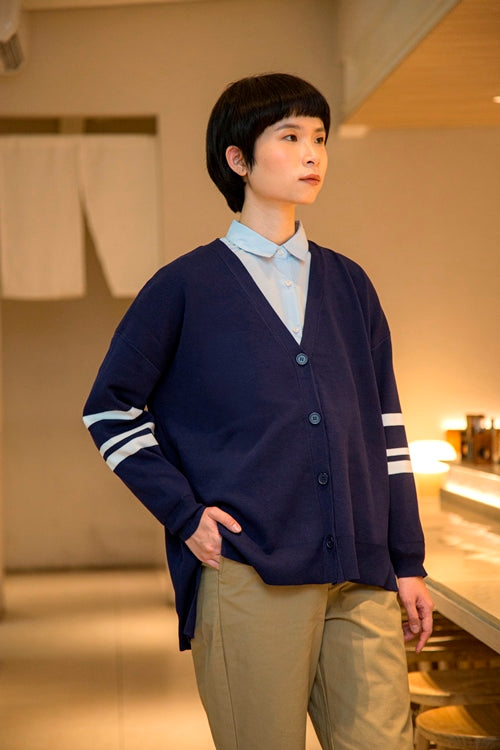 Kazesumi Sleeve Line Knit Cardigan