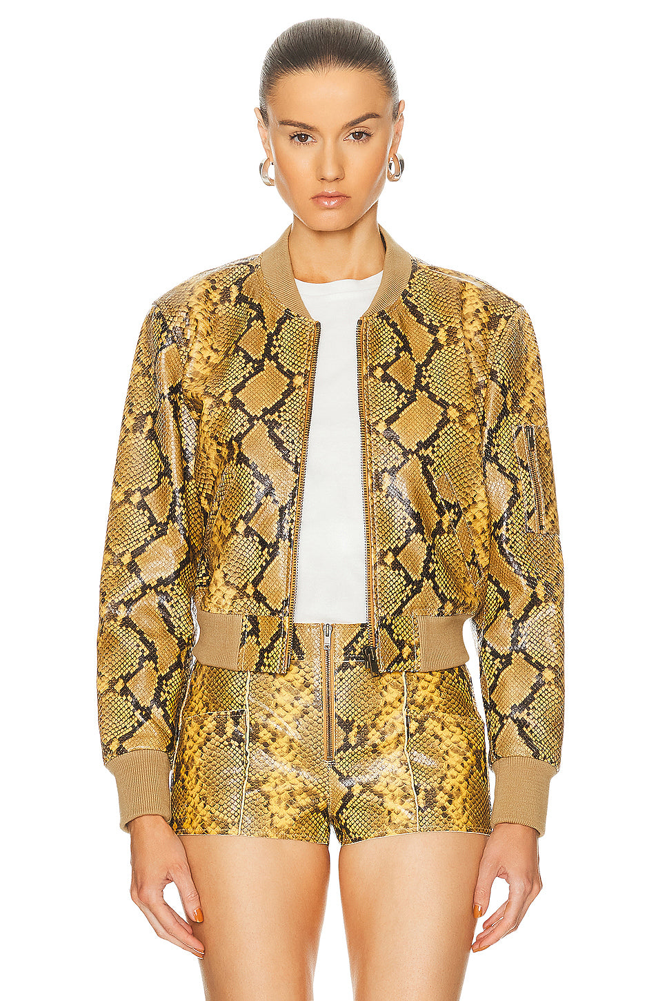 Cerem Python Effect Leather Jacket