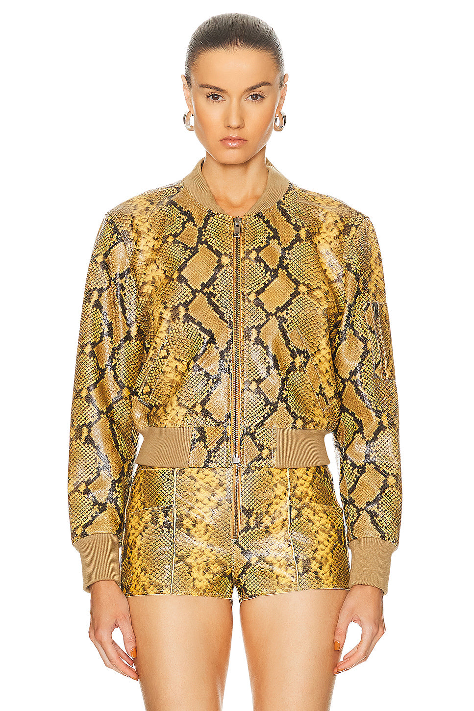 Cerem Python Effect Leather Jacket