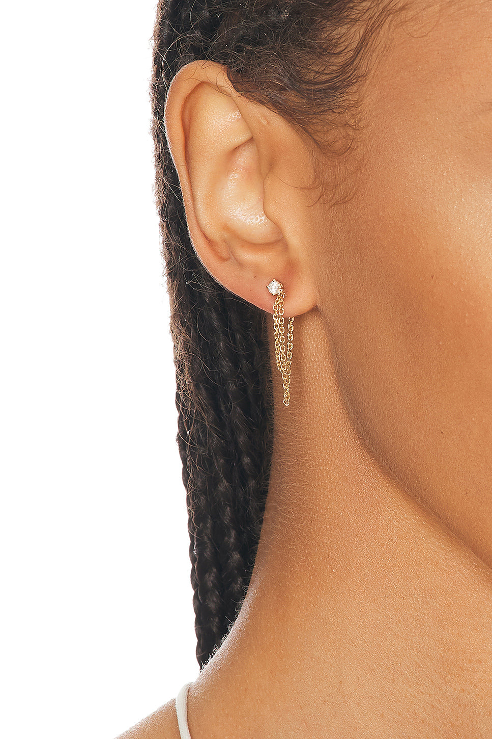 Diamond Chain Stud Earrings