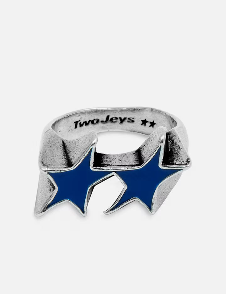 Icon Blue Enameled Single Ring