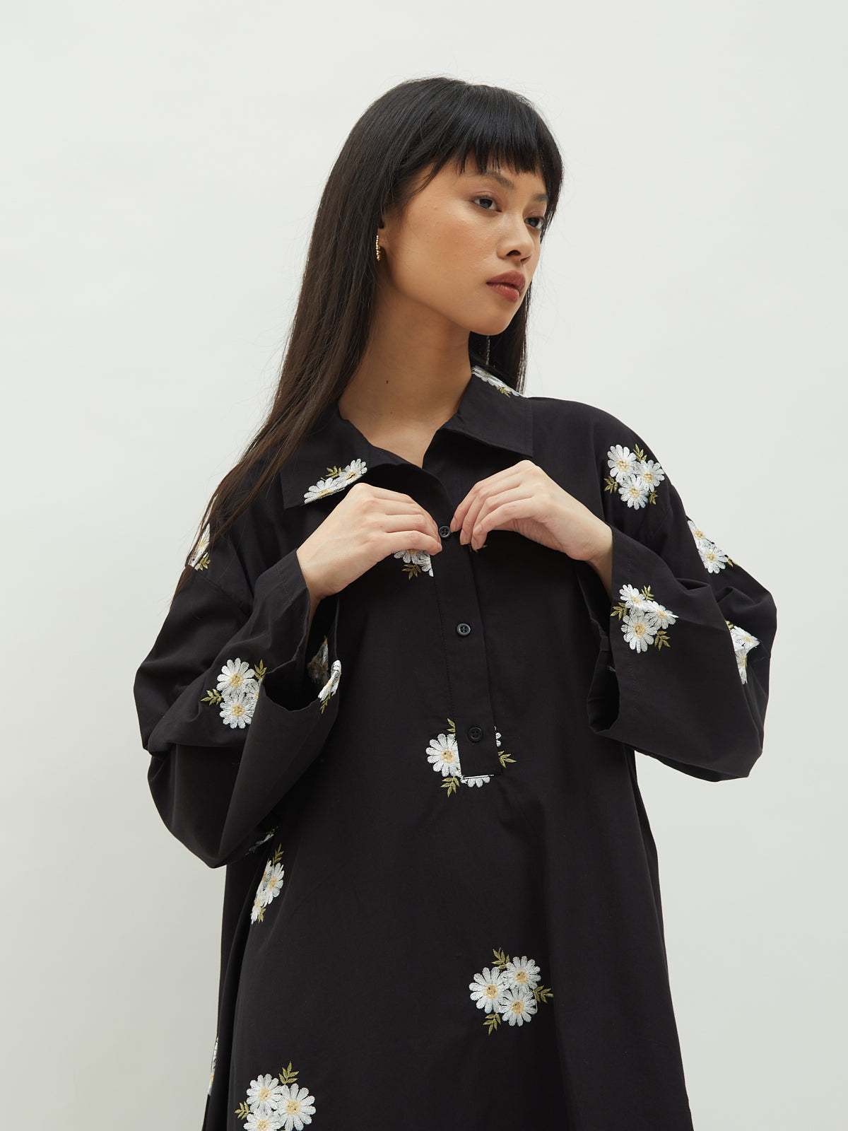 Iora Embroidery Shirt Dress