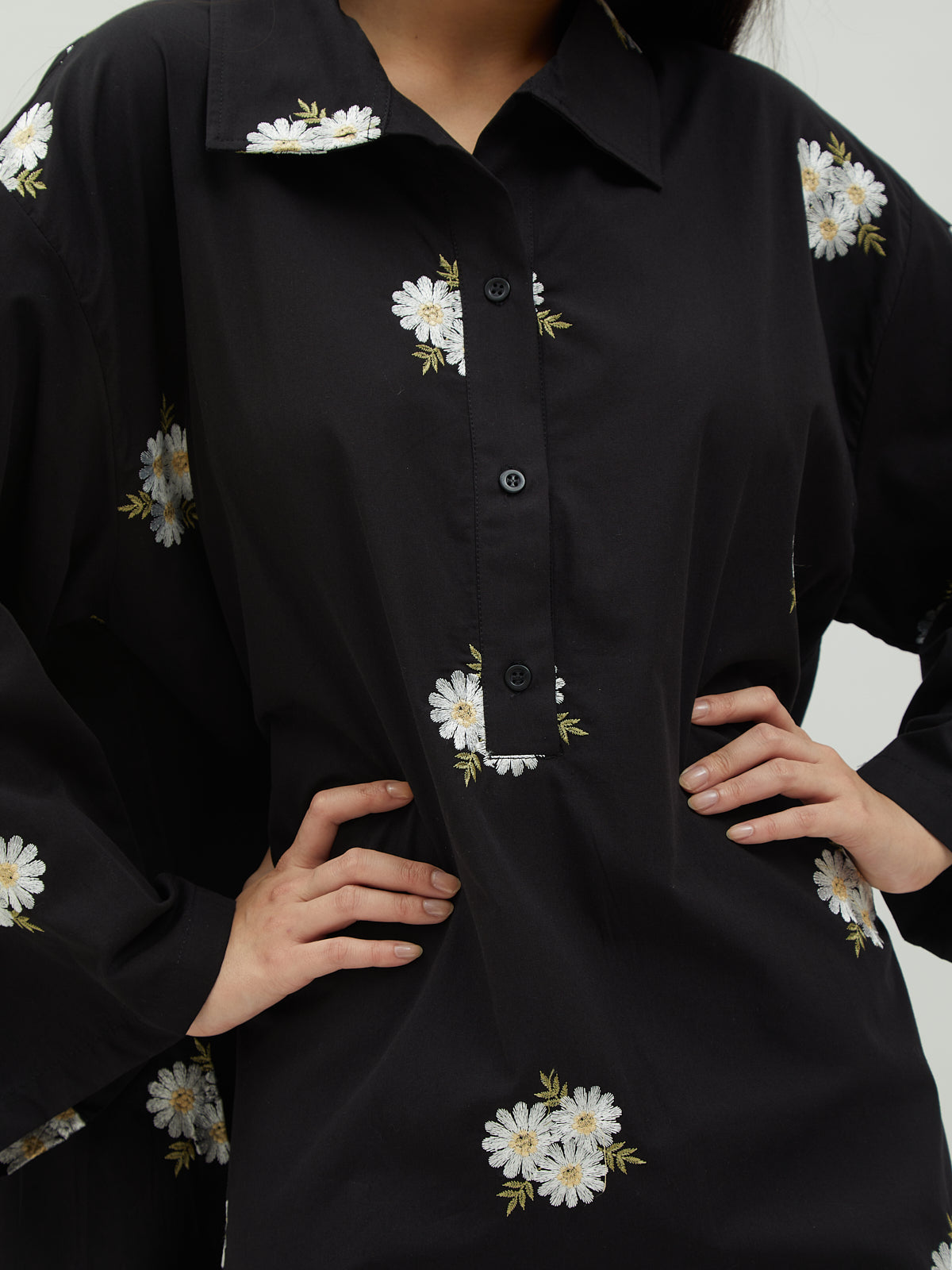 Iora Embroidery Shirt Dress