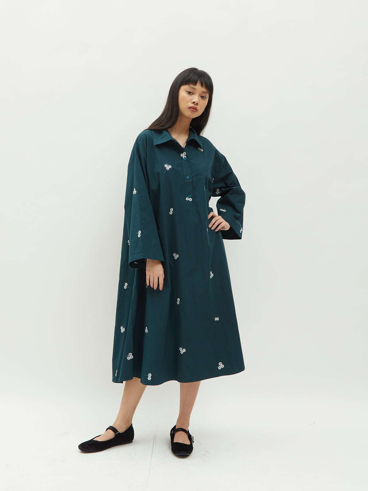 Iora Embroidery Shirt Dress