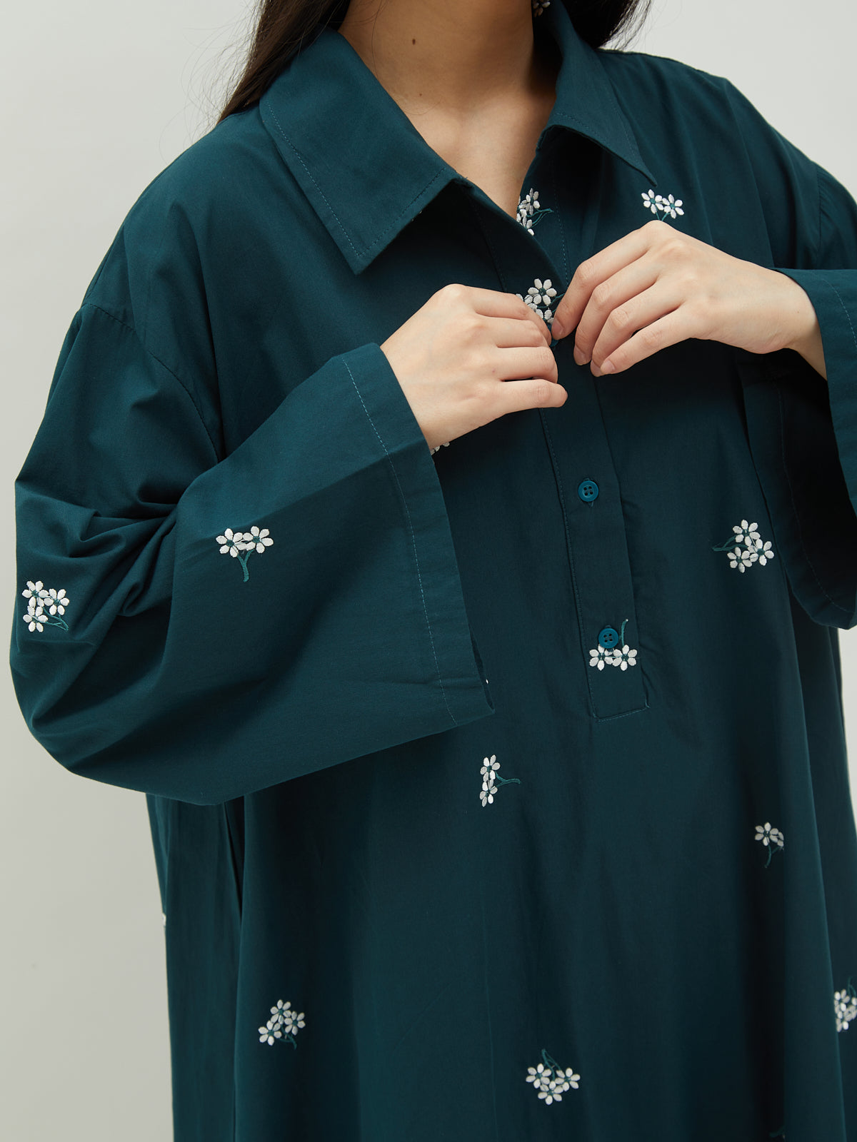 Iora Embroidery Shirt Dress