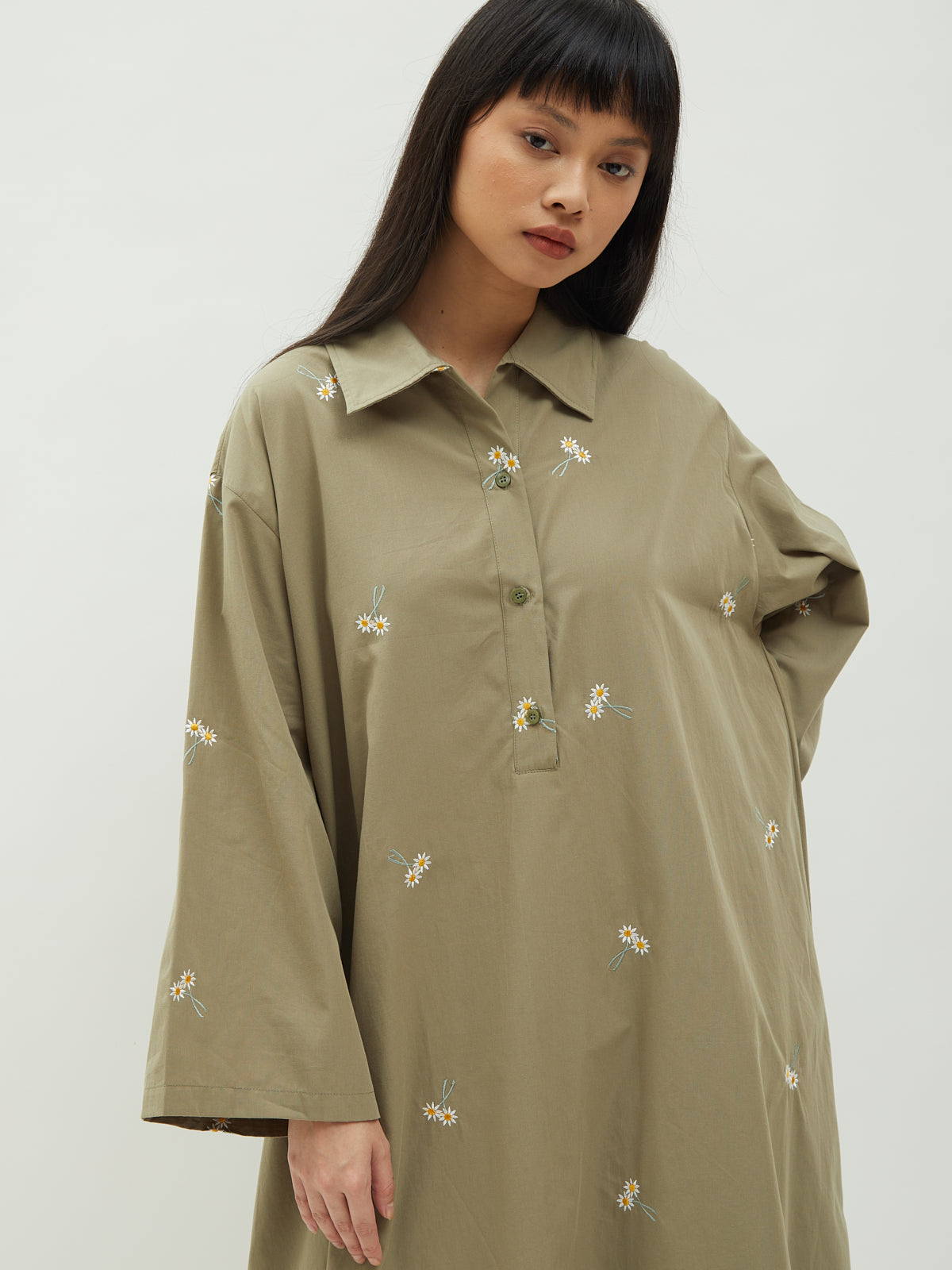 Iora Embroidery Shirt Dress