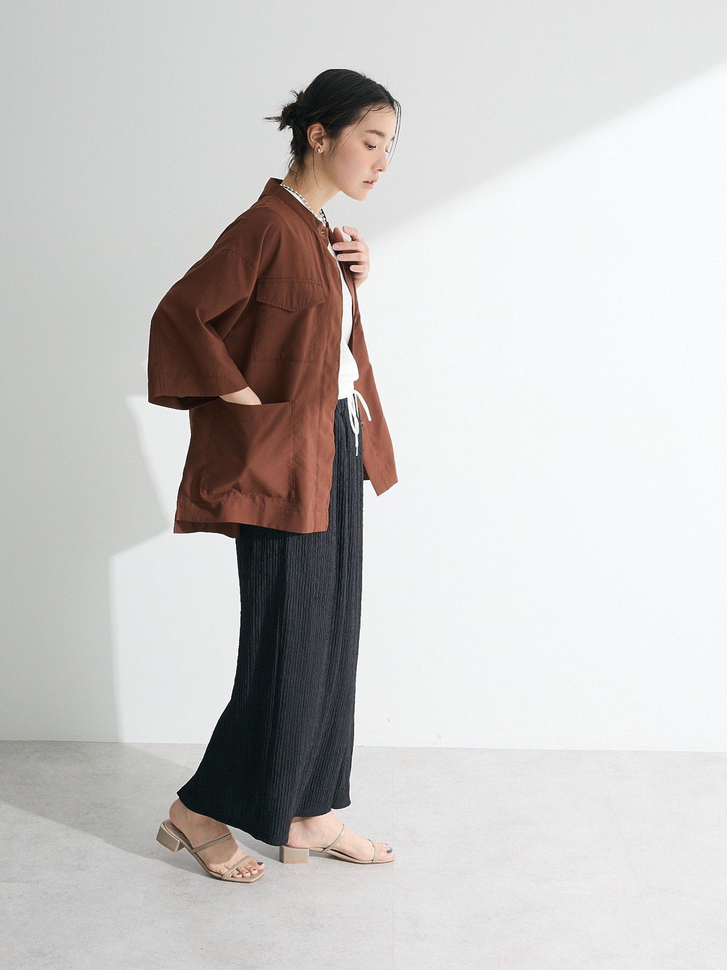Isora Double-Waist Layered Easy Narrow Skirt