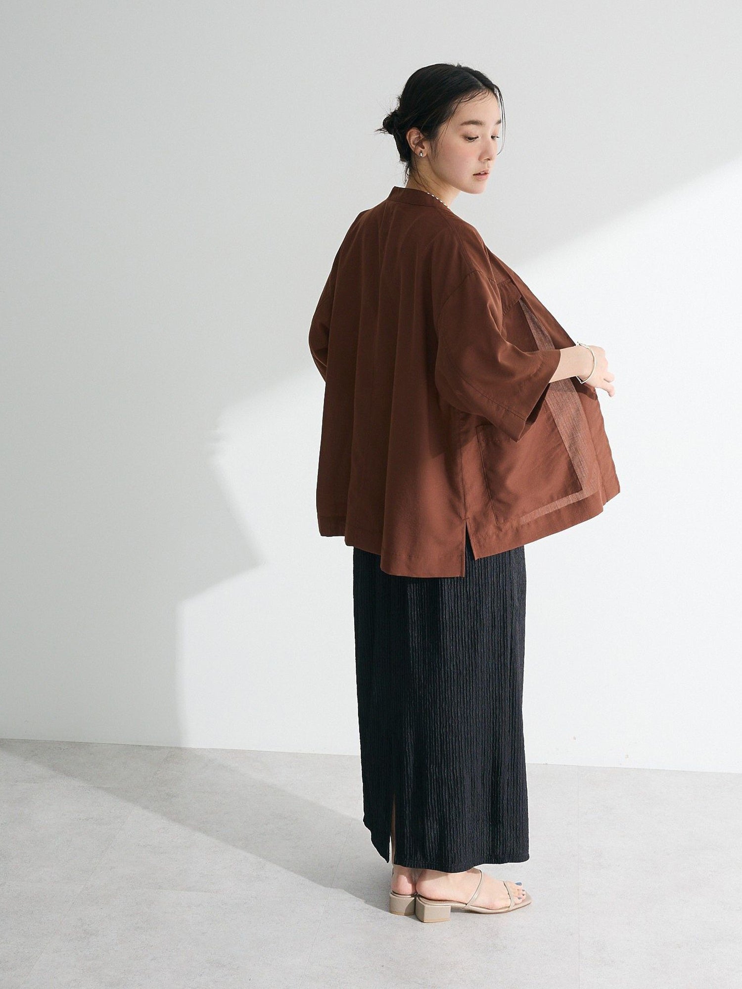 Isora Double-Waist Layered Easy Narrow Skirt