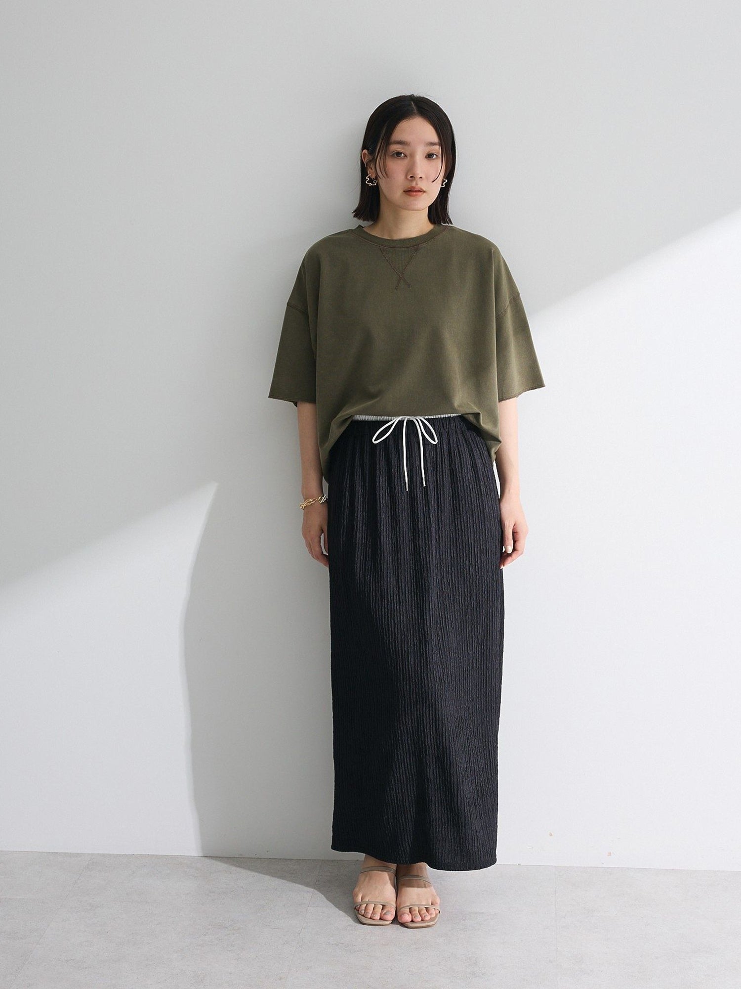 Isora Double-Waist Layered Easy Narrow Skirt